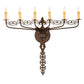 Meyda Lighting Almonte 36" 6-Light Classic Rust Wall Sconce With Ivory Faux Candlelight