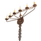 Meyda Lighting Almonte 36" 6-Light Classic Rust Wall Sconce With Ivory Faux Candlelight