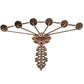 Meyda Lighting Almonte 36" 6-Light Classic Rust Wall Sconce With Ivory Faux Candlelight
