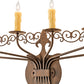 Meyda Lighting Almonte 36" 6-Light Classic Rust Wall Sconce With Ivory Faux Candlelight