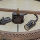 Meyda Lighting Alonzo 72" 17-Light 6-Arm Cortez Gold Chandelier With Beige Sahara Taupe Idalight Shade
