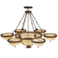 Meyda Lighting Alonzo 72" 17-Light 6-Arm Cortez Gold Chandelier With Beige Sahara Taupe Idalight Shade