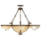 Meyda Lighting Alonzo 72" 17-Light 6-Arm Cortez Gold Chandelier With Beige Sahara Taupe Idalight Shade