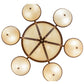 Meyda Lighting Alonzo 72" 17-Light 6-Arm Cortez Gold Chandelier With Beige Sahara Taupe Idalight Shade