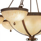 Meyda Lighting Alonzo 72" 17-Light 6-Arm Cortez Gold Chandelier With Beige Sahara Taupe Idalight Shade