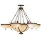 Meyda Lighting Alonzo 72" 17-Light 6-Arm Cortez Gold Chandelier With Beige Sahara Taupe Idalight Shade