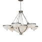 Meyda Lighting Alonzo 72" 18-Light Light Sandstone Chandelier With White Angelwing Idalight Shade