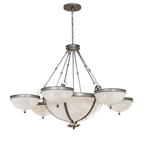 Meyda Lighting Alonzo 72" 18-Light Light Sandstone Chandelier With White Angelwing Idalight Shade