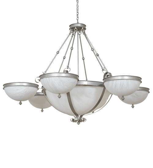 Meyda Lighting Alonzo 72" 18-Light Light Sandstone Chandelier With White Angelwing Idalight Shade