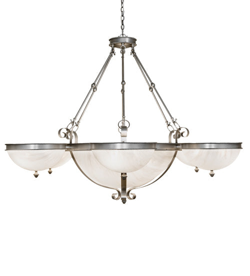 Meyda Lighting Alonzo 72" 18-Light Light Sandstone Chandelier With White Angelwing Idalight Shade