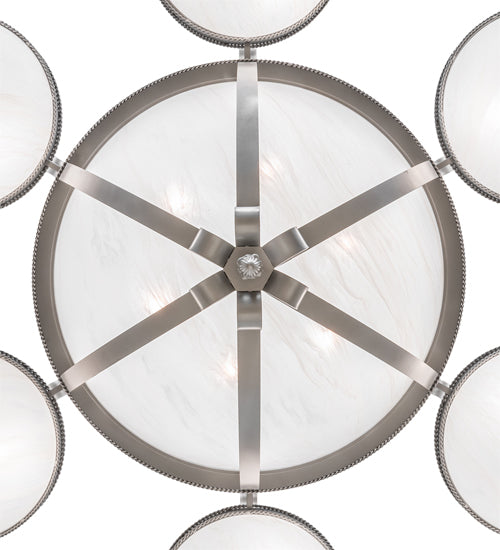 Meyda Lighting Alonzo 72" 18-Light Light Sandstone Chandelier With White Angelwing Idalight Shade