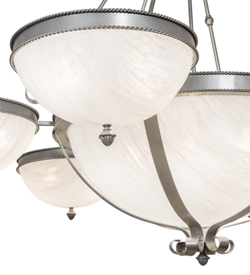 Meyda Lighting Alonzo 72" 18-Light Light Sandstone Chandelier With White Angelwing Idalight Shade