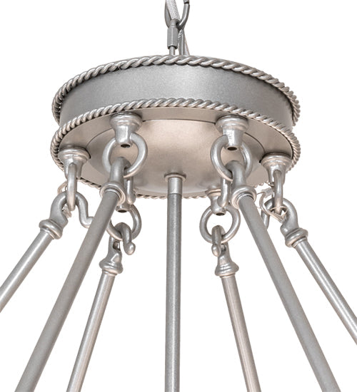 Meyda Lighting Alonzo 72" 18-Light Light Sandstone Chandelier With White Angelwing Idalight Shade