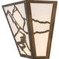 Meyda Lighting Alpine 13" 2-Light Antique Copper Wall Sconce With White Art Shade Glass