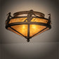 Meyda Lighting Alpine 16" 2-Light Antique Copper Flush Mount Light With Amber Mica Shade Glass