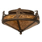 Meyda Lighting Alpine 16" 2-Light Antique Copper Flush Mount Light With Amber Mica Shade Glass