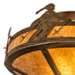 Meyda Lighting Alpine 16" 2-Light Antique Copper Flush Mount Light With Amber Mica Shade Glass