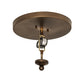 Meyda Lighting Alpine 16" 2-Light Antique Copper Flush Mount Light With Amber Mica Shade Glass