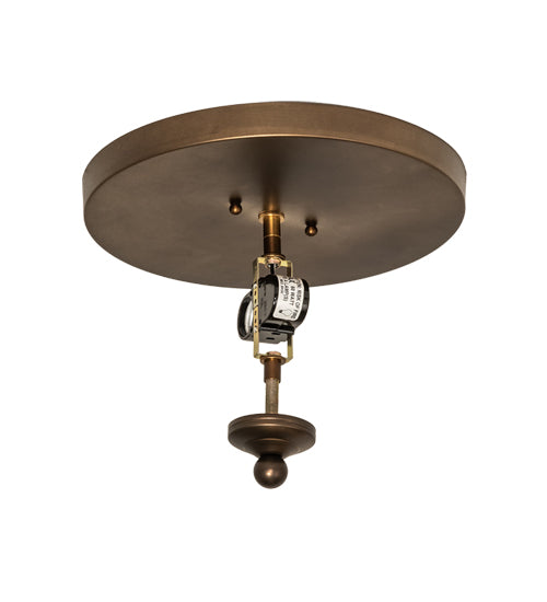 Meyda Lighting Alpine 16" 2-Light Antique Copper Flush Mount Light With Amber Mica Shade Glass