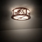 Meyda Lighting Alpine 16" 2-Light Rust Semi-flush Mount Light With Angelwing Idalight Shade