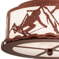 Meyda Lighting Alpine 16" 2-Light Rust Semi-flush Mount Light With Angelwing Idalight Shade