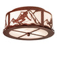 Meyda Lighting Alpine 16" 2-Light Rust Semi-flush Mount Light With Angelwing Idalight Shade