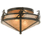 Meyda Lighting Alpine 16" 2-Light Timeless Bronze Flush Mount Light With Silver Mica Shade Glass