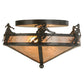 Meyda Lighting Alpine 16" 2-Light Timeless Bronze Flush Mount Light With Silver Mica Shade Glass