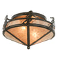 Meyda Lighting Alpine 16" 2-Light Timeless Bronze Flush Mount Light With Silver Mica Shade Glass