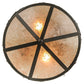 Meyda Lighting Alpine 16" 2-Light Timeless Bronze Flush Mount Light With Silver Mica Shade Glass