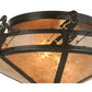 Meyda Lighting Alpine 16" 2-Light Timeless Bronze Flush Mount Light With Silver Mica Shade Glass