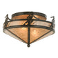 Meyda Lighting Alpine 16" 2-Light Timeless Bronze Flush Mount Light With Silver Mica Shade Glass