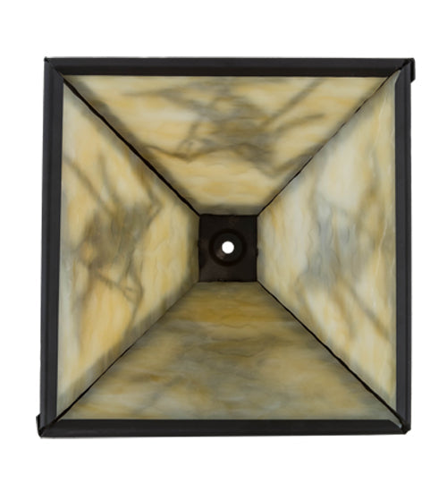 Meyda Lighting Alpine 16" Oil Rubbed Bronze Frame With Beige Art Shade Glass