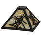 Meyda Lighting Alpine 16"W x 7"H Dark Roast Frame and Beige Art Shade Glass