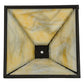 Meyda Lighting Alpine 16"W x 7"H Dark Roast Frame and Beige Art Shade Glass