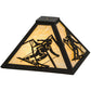 Meyda Lighting Alpine 16"W x 7"H Dark Roast Frame and Beige Art Shade Glass