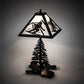 Meyda Lighting Alpine 21" 2-Light Textured Black Table Lamp With White Art Shade Glass