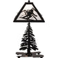 Meyda Lighting Alpine 21" 2-Light Textured Black Table Lamp With White Art Shade Glass