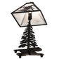 Meyda Lighting Alpine 21" 2-Light Textured Black Table Lamp With White Art Shade Glass