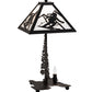 Meyda Lighting Alpine 21" 2-Light Textured Black Table Lamp With White Art Shade Glass