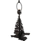 Meyda Lighting Alpine 21" 2-Light Textured Black Table Lamp With White Art Shade Glass