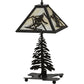 Meyda Lighting Alpine 22" 2-Light Dark Roast Lighted Table Lamp Base With Beige Iridescent Shade Glass