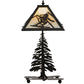 Meyda Lighting Alpine 22" 2-Light Dark Roast Lighted Table Lamp Base With Beige Iridescent Shade Glass