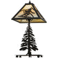 Meyda Lighting Alpine 22" 2-Light Dark Roast Lighted Table Lamp Base With Beige Iridescent Shade Glass