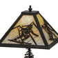 Meyda Lighting Alpine 22" 2-Light Dark Roast Lighted Table Lamp Base With Beige Iridescent Shade Glass