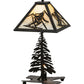 Meyda Lighting Alpine 22" 2-Light Dark Roast Lighted Table Lamp Base With Beige Iridescent Shade Glass