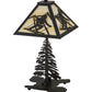Meyda Lighting Alpine 22" 2-Light Oil Rubbed Bronze Table Lamp With Beige Art Shade Glass and Lighted Base