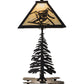 Meyda Lighting Alpine 22" 2-Light Oil Rubbed Bronze Table Lamp With Beige Art Shade Glass and Lighted Base