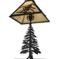 Meyda Lighting Alpine 22" 2-Light Oil Rubbed Bronze Table Lamp With Beige Art Shade Glass and Lighted Base