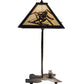 Meyda Lighting Alpine 22" 2-Light Oil Rubbed Bronze Table Lamp With Beige Art Shade Glass and Lighted Base
